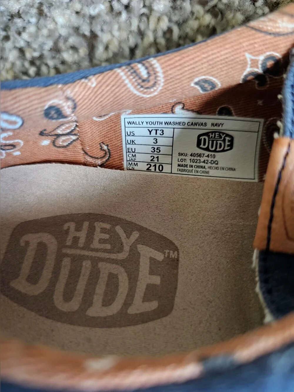 Hey Dude Kids Navy Canvas Slip-On Shoes